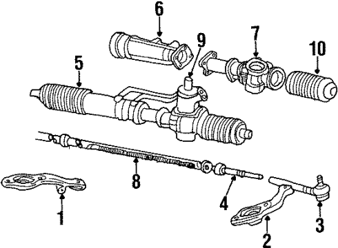 1985 Toyota Celica Power Steering Rack Diagram for 44204-14020