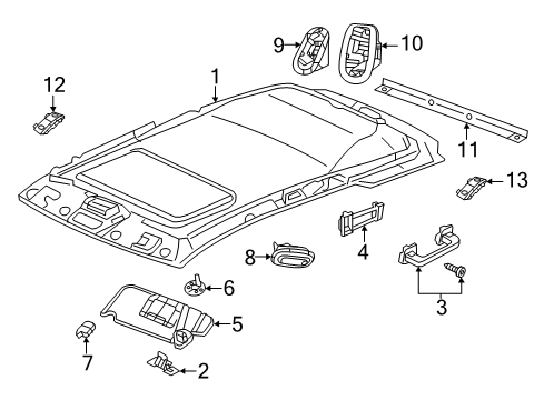 2014 Dodge Durango Interior Trim - Roof Lamp-Dome And Reading Diagram for 1RJ06HDAAD