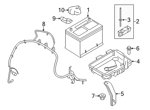 2011 Lincoln MKX Battery Positive Cable Diagram for BT4Z-14300-A