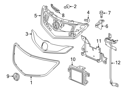 2017 Acura RDX Cruise Control System Bracket Assembly Diagram for 36801-TX4-A01