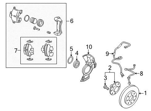 2007 Kia Amanti Brake Components Disc-Front Wheel Brake Diagram for 517123F100