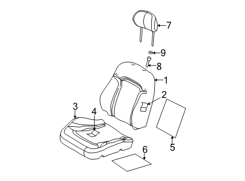 2006 Jeep Liberty Front Seat Components Pad-Heater Diagram for 5142763AA