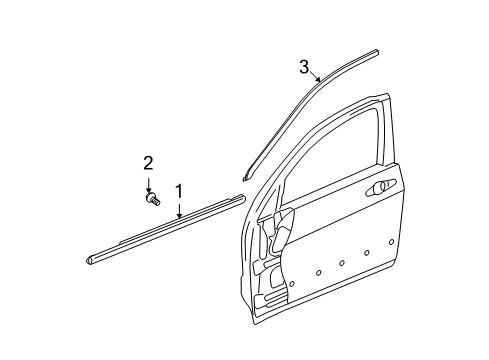 2004 Acura TSX Exterior Trim - Front Door Molding Assembly, Left Front Door Diagram for 72450-SEA-013