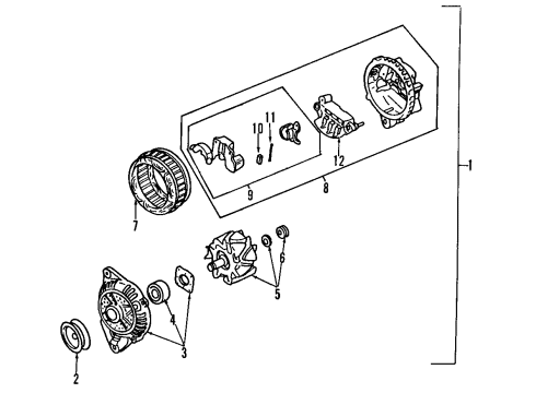 1993 Mitsubishi Diamante Alternator BEARING/ALT-ALTERNATOR Diagram for MD611928