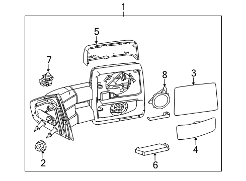 2011 Ford F-150 Mirrors Mirror Assembly Diagram for 7L3Z-17683-AE