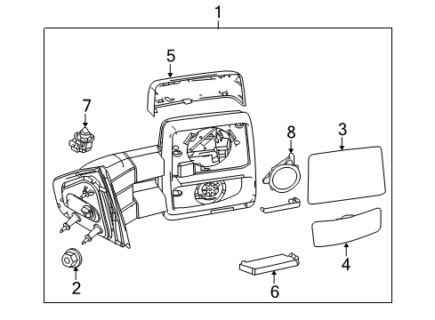 2009 Ford F-150 Mirrors Mirror Diagram for 9L3Z-17683-CAPTM