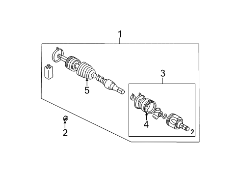 2002 Mitsubishi Eclipse Drive Axles - Front Front Axle Shaft Diagram for MR410044