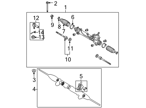 2008 Scion tC Steering Column & Wheel, Steering Gear & Linkage Boot Diagram for 45535-13010