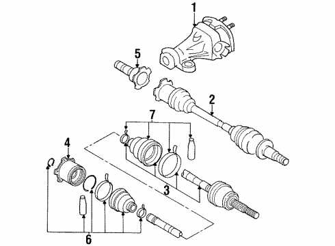 1996 Nissan 300ZX Axle & Differential - Rear Joint Assy-Outer Diagram for 39211-60U60
