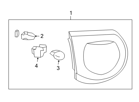 2011 Chevrolet Traverse Bulbs Tail Lamp Assembly Diagram for 25952323