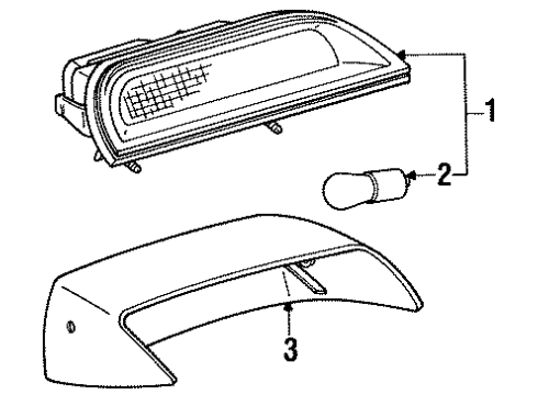 1986 Toyota Camry High Mount Lamps Stop Lamp Assembly Diagram for 81570-32020