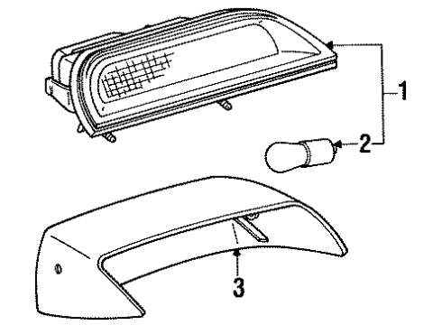 1987 Toyota Camry High Mount Lamps Lamp Assy, Center Stop Diagram for 81570-32030