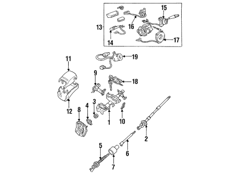 1998 Toyota T100 Switches Ignition Lock Diagram for 69057-34010
