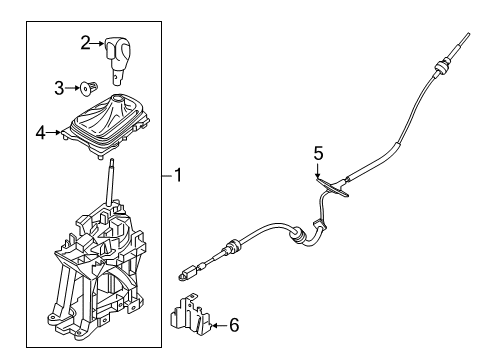 2016 Ford Edge Gear Shift Control - AT Shift Boot Diagram for E1GZ-7D443-CA