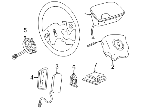 2002 Pontiac Aztek Air Bag Components Coil Asm-Steering Wheel Inflator Restraint Module (W/ Accessory Diagram for 10438619