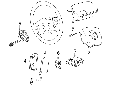 2002 Pontiac Aztek Air Bag Components Sensor Asm-Inflator Restraint Side Imp Diagram for 10314910