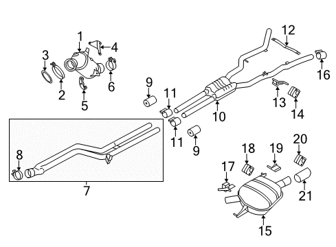 2015 BMW 535i GT xDrive Exhaust Components Rubber Mounting Diagram for 18302753085