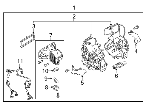 2020 Nissan Rogue Sport Heater Blower Lever Diagram for 27250-4BU0A