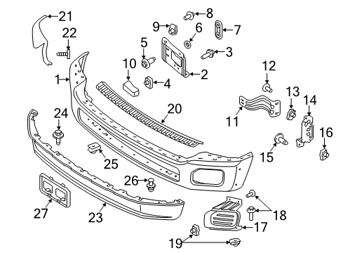 2012 Ford F-350 Super Duty Front Bumper Bezel Diagram for BC3Z-15A245-AA