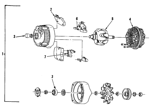 1986 Oldsmobile Delta 88 Alternator Support-Generator Diagram for 25522242