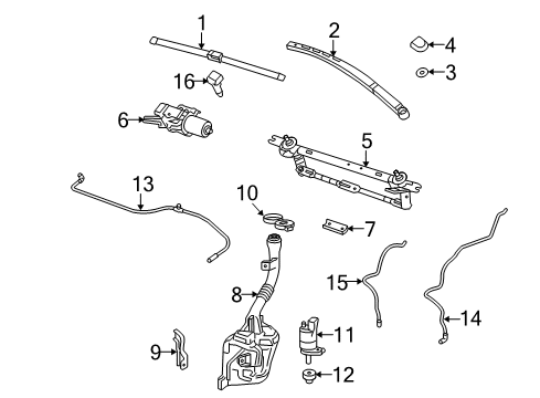 2016 GMC Terrain Wiper & Washer Components Rear Motor Diagram for 25788749