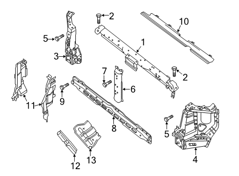 2020 Nissan NV3500 Radiator Support Bolt Diagram for 08157-0202F