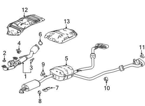 2022 Acura MDX Exhaust Components Rubber, Exhaust Mounting Diagram for 18215-TYA-A01