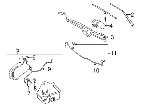 Diagram for 2011 Ford F-150 Wiper & Washer Components 