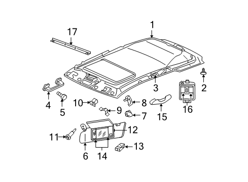 2010 Jeep Grand Cherokee Interior Trim - Roof Bulb-SUNVISOR Diagram for 6501966