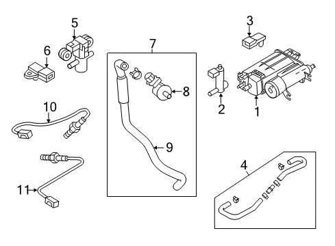 2012 Infiniti M35h Emission Components Hose Assy-Evaporation Control Diagram for 14912-1MG0B