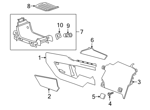 2020 Cadillac XT6 Center Console Side Panel Diagram for 84306841