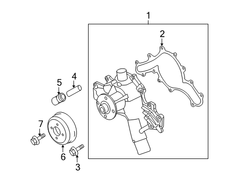 2007 Ford Mustang Water Pump Water Pump Cap Diagram for 5H2Z-8L501-A
