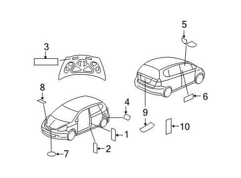 2009 Honda Fit Information Labels Label, Air Conditioner Information Diagram for 80050-TK6-H00