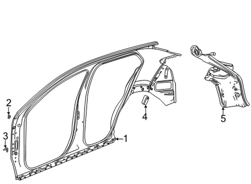 2021 Buick Encore GX Uniside Fender Mounting Bracket Diagram for 42482586