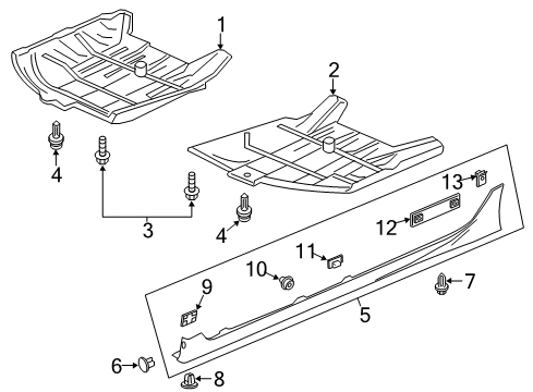 2017 Honda Accord Exterior Trim - Pillars, Rocker & Floor Bolt, Cover (Lower) (6X13.5) Diagram for 90671-TY2-003