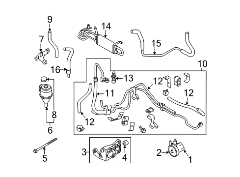 2004 Infiniti FX35 P/S Pump & Hoses, Steering Gear & Linkage Power Steering Hose & Tube Set Diagram for 49710-CG100