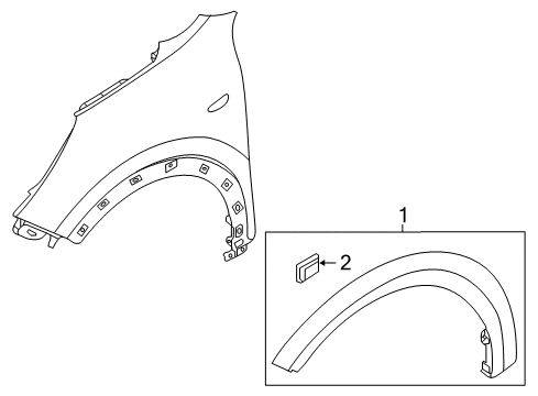 2021 Kia Niro EV Exterior Trim - Fender GARNISH Assembly-Fender Si Diagram for 87712G5000