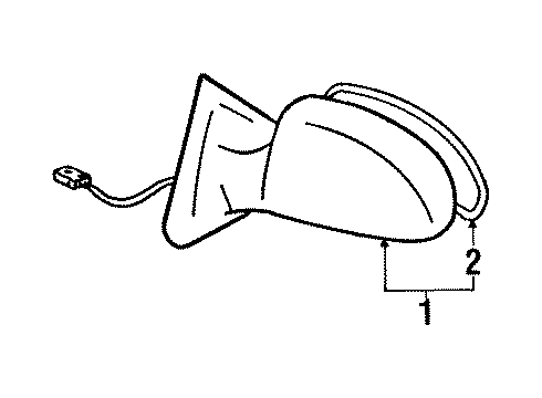 1995 Lexus SC400 Outside Mirrors Mirror Outer,LH Diagram for 87961-24120