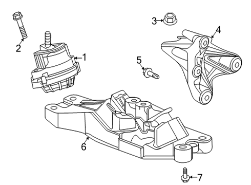 2021 Cadillac CT4 Automatic Transmission Mount Bracket Diagram for 23411883