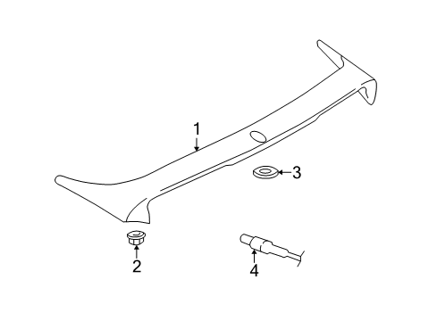 2001 Hyundai Sonata Rear Spoiler Pad-Rear Spoiler Mounting, Center Diagram for 87257-38000