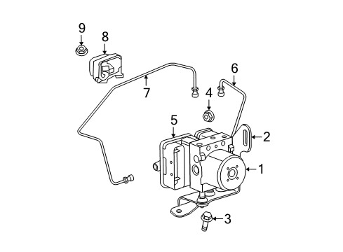 2005 Jeep Grand Cherokee ABS Components Line-Brake Diagram for 52089236AD