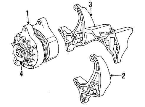2002 Dodge Ram 3500 Alternator Bracket-Alternator Diagram for 5011801AA