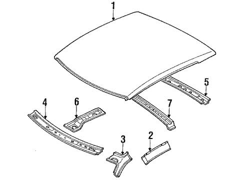 1991 Nissan 240SX Roof & Components WEATHERSTRIP-Body Side, L Diagram for 76861-35F02