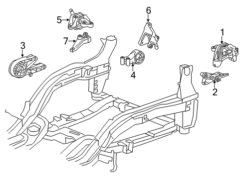 2016 Chevrolet Cruze Limited Engine & Trans Mounting Upper Transmission Mount Diagram for 13287955