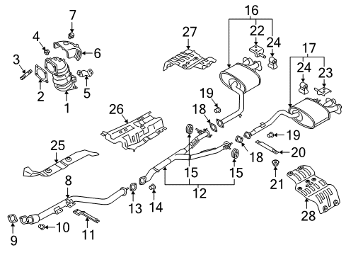 2018 Kia Stinger Exhaust Components Bolt Diagram for 285282C400