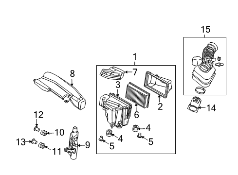 2007 Infiniti FX45 Filters Air Duct Diagram for 16555-CL70A