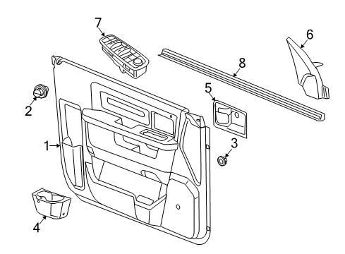 2021 Ram 1500 Classic Interior Trim - Front Door Panel-Front Door Trim Diagram for 5NC501U7AA