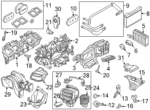 2013 BMW 550i GT Air Conditioner Blower Unit Diagram for 64119248171
