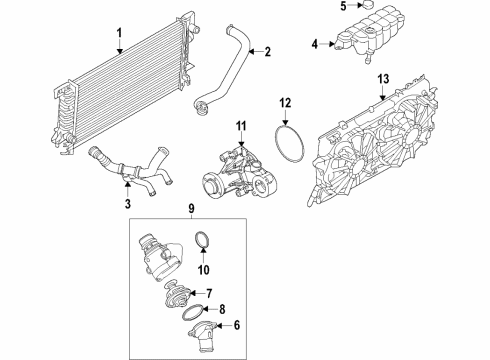 2019 Ford F-150 Cooling System, Radiator, Water Pump, Cooling Fan Fan Module Diagram for JL3Z-8C607-A