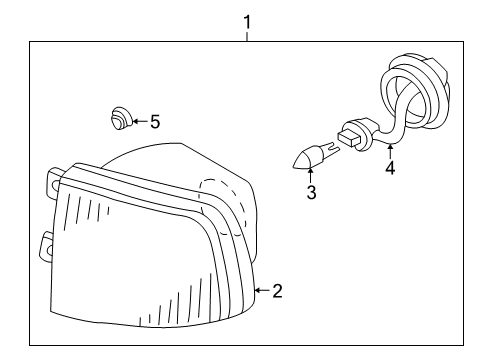 2003 Nissan Pathfinder Fog Lamps Lamp Assembly-Fog, RH Diagram for 26150-2W125